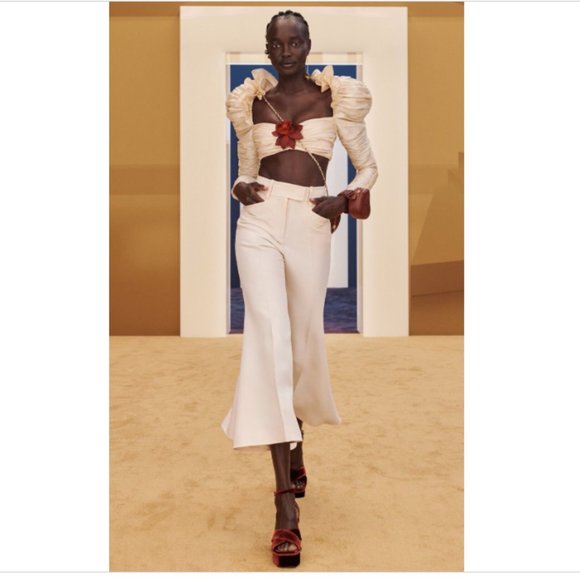 Zimmermann Kaleidoscope Flared Cropped Pants with Belt - Picture 2 of 9